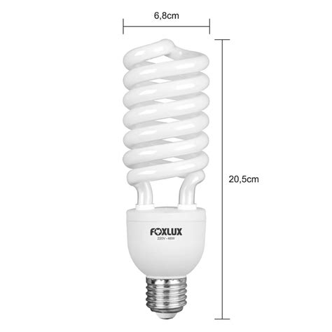 KIT 10 LÂMPADA FLUORESCENTE COMPACTA ESPIRAL 46W 220V FOXLUX 220V