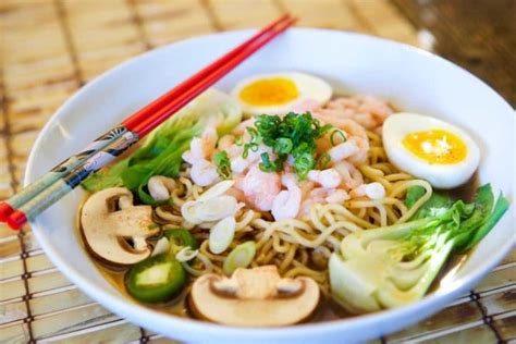 Japanese Shrimp Ramen in Miso Beef Broth - Kevin Is Cooking