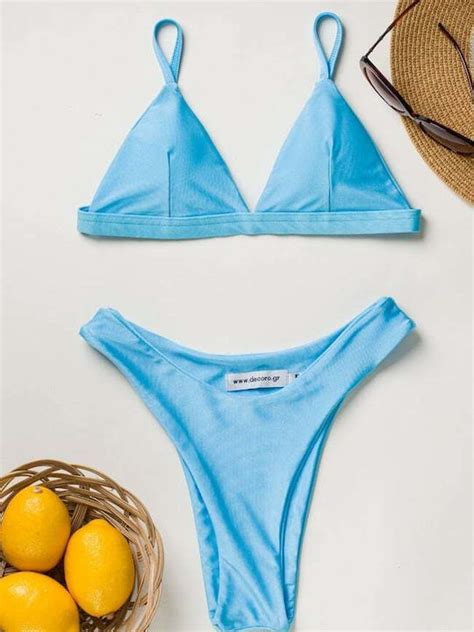 Decoro Set Bikini Τριγωνάκι Ψηλόμεσο ΣΙΕΛ 21561182 Skroutz gr