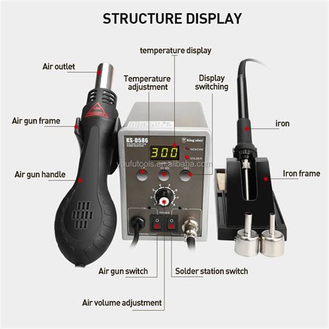 220V 110V 700W Lead Free Soldering Station Hot Air Gun