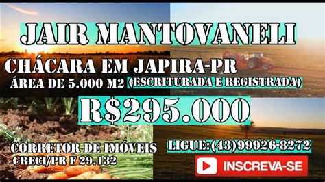 R 295 000 VENDIDA Chácara EM JAPIRA ESCRITURADA E REGISTRADA YouTube