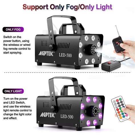 Smoke Machine Agptek Fog Machine With Colorful Led Lights Effect