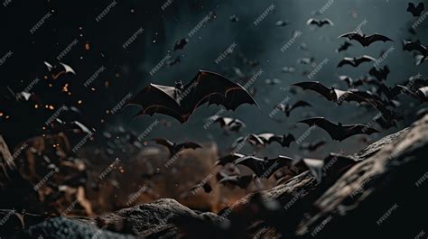 Premium Photo | Illustration of a collection of bats at night