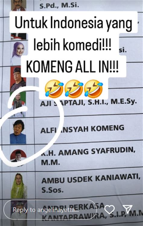 Foto Kocak Komeng Di Surat Suara Calon Dpd Ri Jadi Sorotan