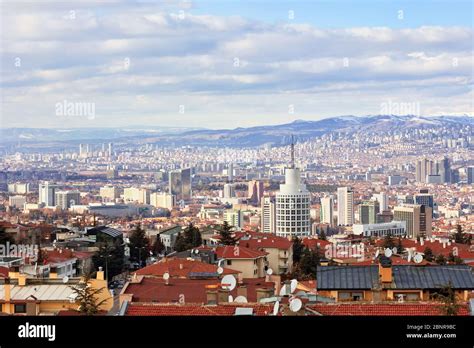 Panoramic cityscape of Ankara, Turkey. View from Cankaya district Stock ...