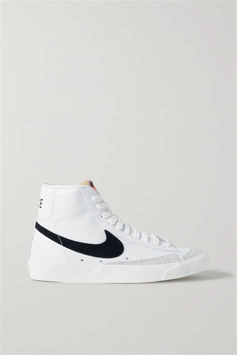 Nike Blazer Mid 77 Vintage Suede Trimmed Leather Sneakers White