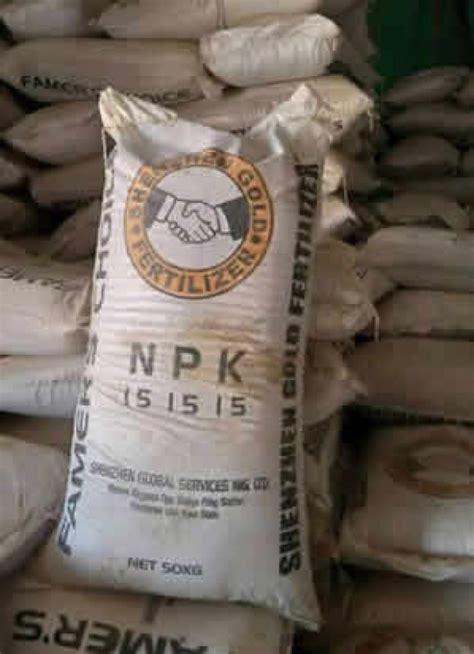 NPK 15-15-15 suitable for tomatoes, onions, peppers, rice, maize, cassava, yam, Irish etc