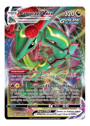 Carta Pok Mon Lend Rio Rayquaza Vmax C Us Em Evolu O Parcelamento