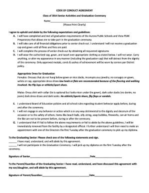 Fillable Online Vistapeakprep Aurorak12 CODE OF CONDUCT AGREEMENT Class