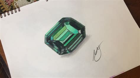 Drawing Green Emerald Youtube