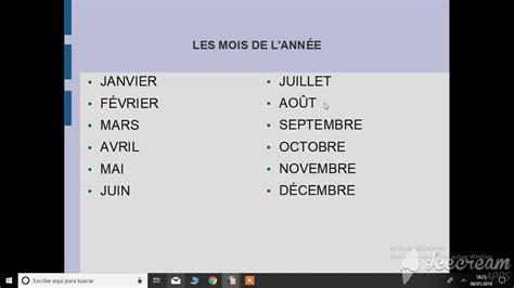 Los D As Los Meses Y Las Estaciones Del A O En Franc S Youtube