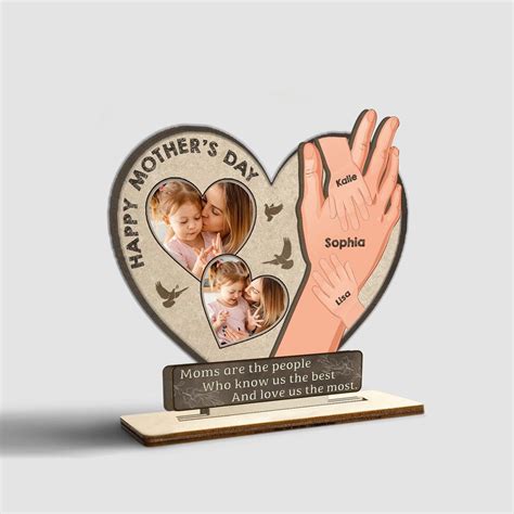 Custom Photo Wooden Plaque 3 Layers T For Mom Mothers Day Cute