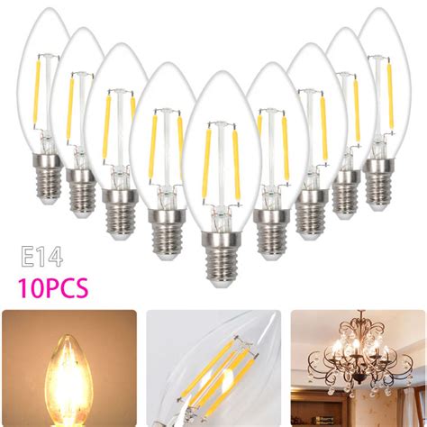 10pcs Led ไส้หลอดไฟ220v C35 E27e14 2w4w6w Warm Whitecool สีขาวโคม