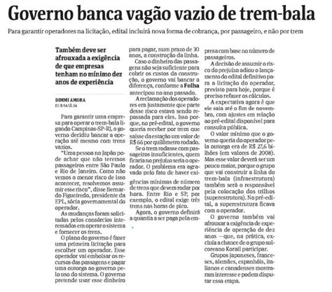 Notícias de Transportes Governo bancará trem bala mesmo sem