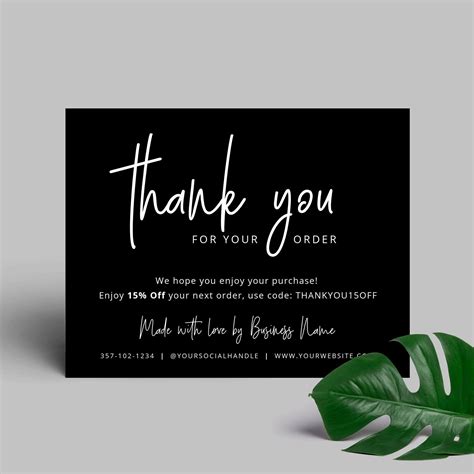 Printable Business Thank You Card Template Corjl Thank You - Etsy | Business thank you cards ...