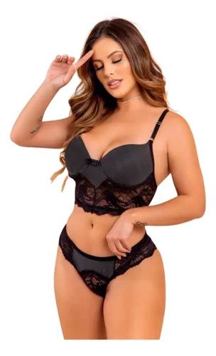 Conjunto De Lingerie Luxo Robe Sensual Dia Dos Namorados Mercadolivre