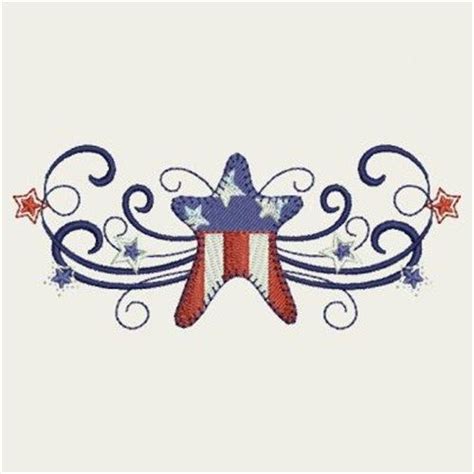 Sweet Heirloom Embroidery Design Patriotic Swirls Inches H X