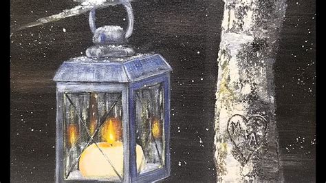 Free Painting Tutorial Candle Lantern Glowing At Night In Acrylics