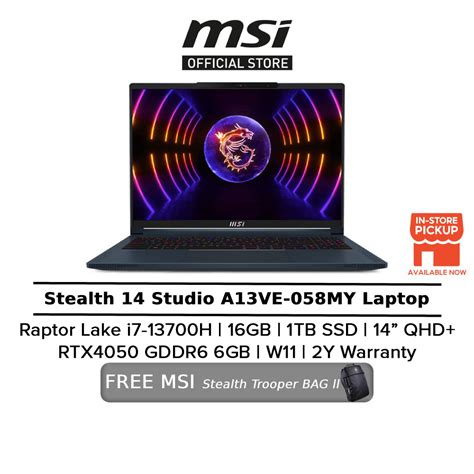 Msi Stealth Studio A Ve My Qhd I H Gb Ddr Tb