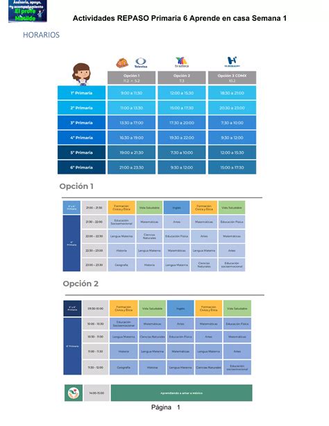 Repaso Primaria 6 Aprende En Casa Semana 1 PDF