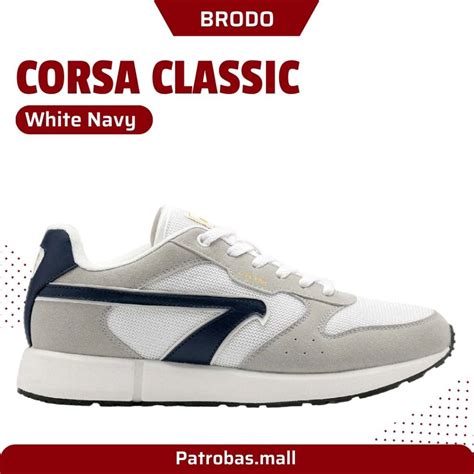 jual brodo corsa classic white navy original sepatu sneakers sport