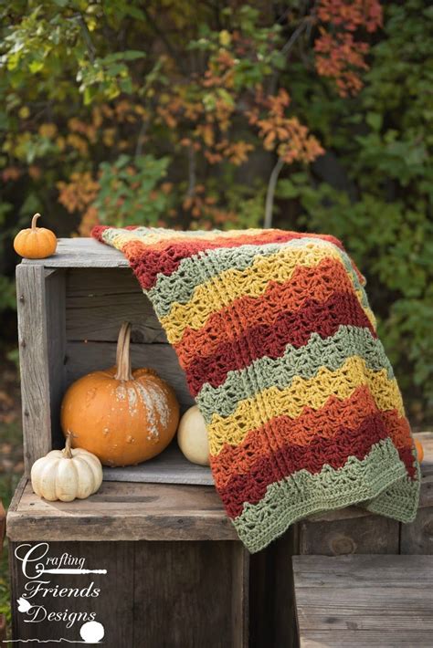 Colors Of Autumn Throw Pattern By Kate Wagstaff Fall Crochet Patterns