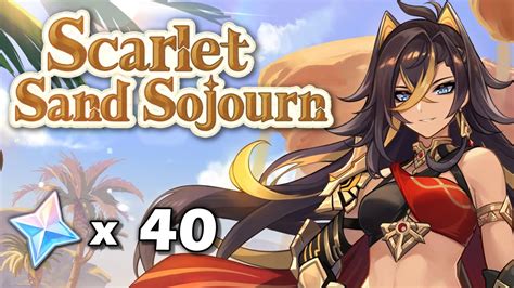 Scarlet Sand Sojourn 40 Free Primogem Wallpaper Dehya Web Event