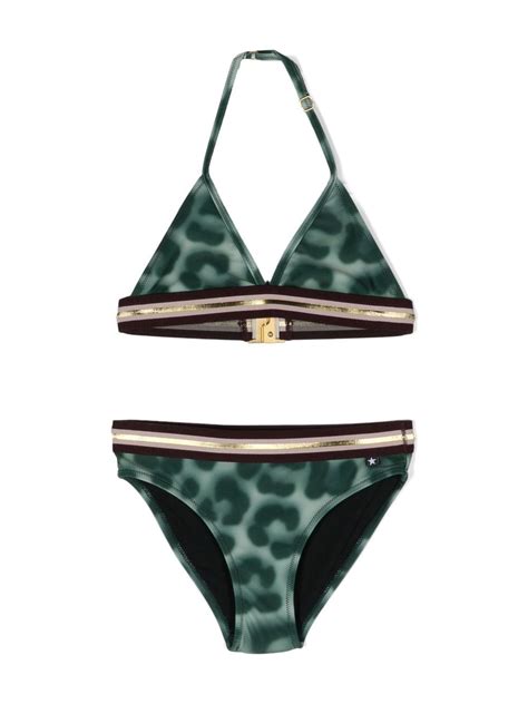 Molo Contrast Trim Leopard Print Bikini Farfetch