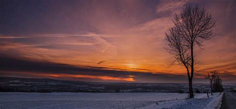 Winter Sunset Panorama Photograph by Larry Neuberger