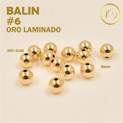 Balin Oro Laminado Mm Bisuteria Jg