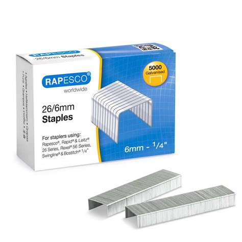 266mm No 56 Galvanised Staples Pack Of 5000 Rapesco Worldwide