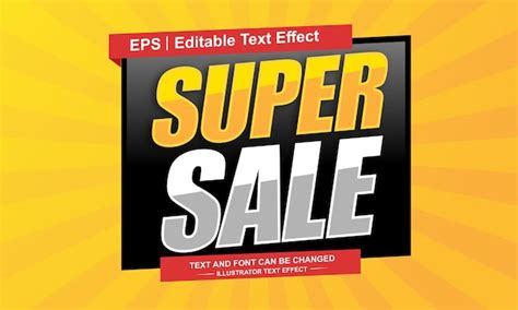 Premium Vector Super Sale Editable Text Effect