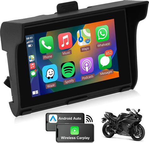 Podofo Autoradio Portatile Wireless Carplay E Android Auto Per Moto