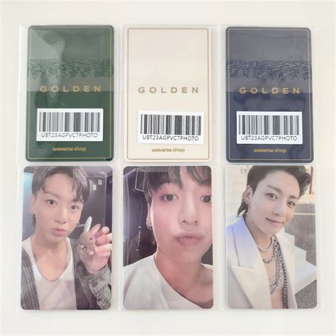 BTS JUNGKOOK GOLDEN Album WEVERSE SHOP POB PVC PHOTOCARD Tracking