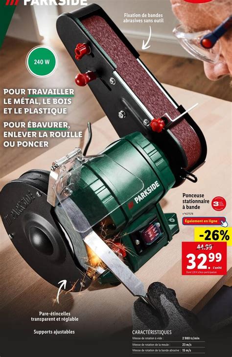 Promo Parkside Ponceuse Stationnaire Bande Chez Lidl