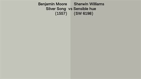 Benjamin Moore Silver Song 1557 Vs Sherwin Williams Sensible Hue Sw 6198 Side By Side Comparison