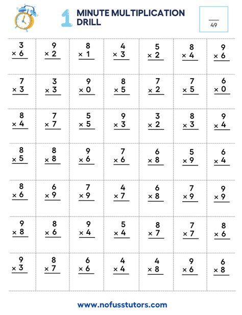 Multiplication Drills 1 12 Free Printable 10 Printable Math Drills