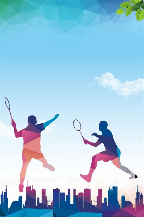 Minimalistic Badminton Sport Fitness Poster Psd Layered Background