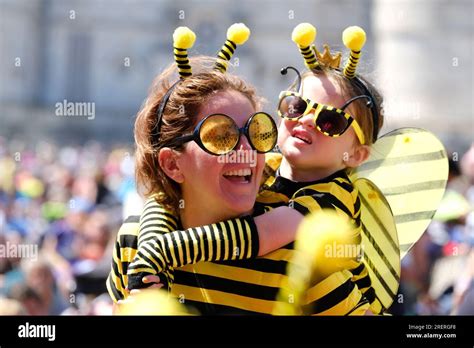 Lulworth Uk Th July Mother And Daughter Dressed Up As Bumble