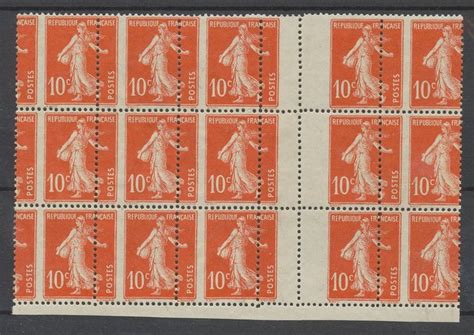 France 1907 Semeuse 10c Red In Block Of 15 With Superb Catawiki