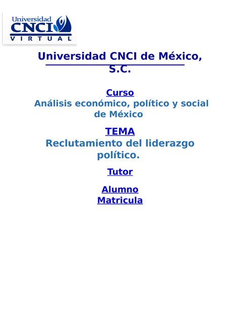 Act M An Lisis Econ Mico Pol Tico Y Social De M Xico Universidad