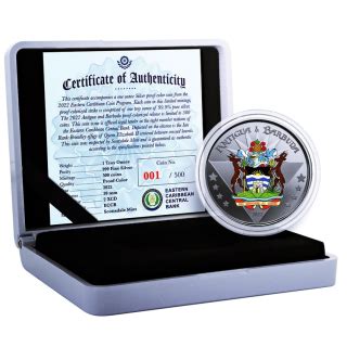 1 Oz Antigua Und Barbuda EC8 2022 Proof Color WAPPEN COAT Of AR