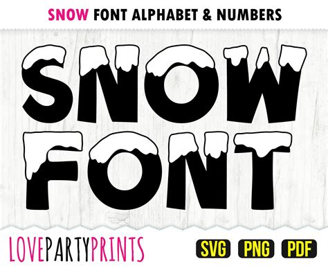 Snow Font Svg Png And Pdf Files 300dpi High Quality Etsy Uk