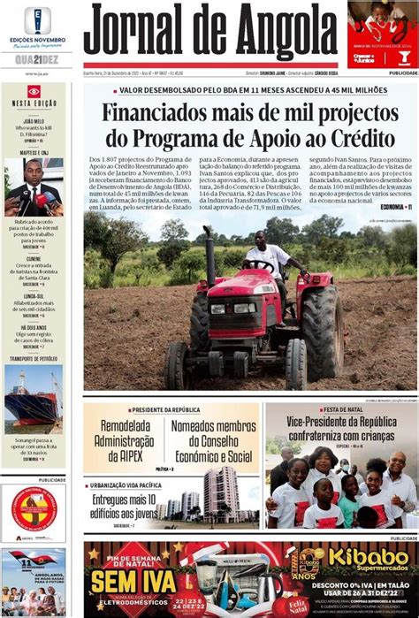 Capa Jornal De Angola De