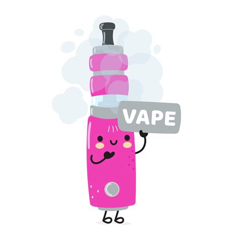 Cute Funny Vape Poster Character Vector Hand Drawn Cartoon Kawaii