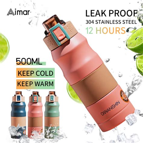 Hot And Cold Flasks Stainless Steel Double Vacuum Portable Fashion Water Bottle Ml