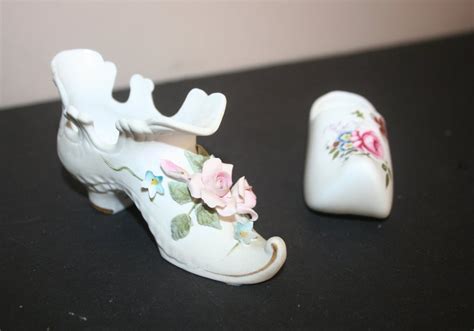 Vintage China Shoes Vintage Porcelain China Shoe Victorian Shoe By