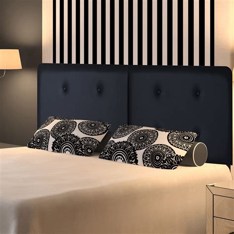 GranRest Upholstered Faux Leather Headboard Steel Black - Walmart.com ...