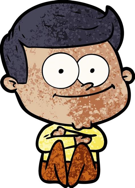 Hombre Feliz De Dibujos Animados Vector En Vecteezy