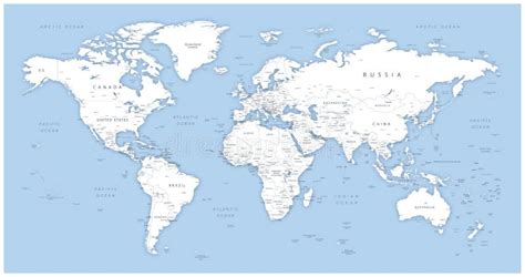 Detailed World Map Vector Illustration Highly Detailed World Map Stock Illustration